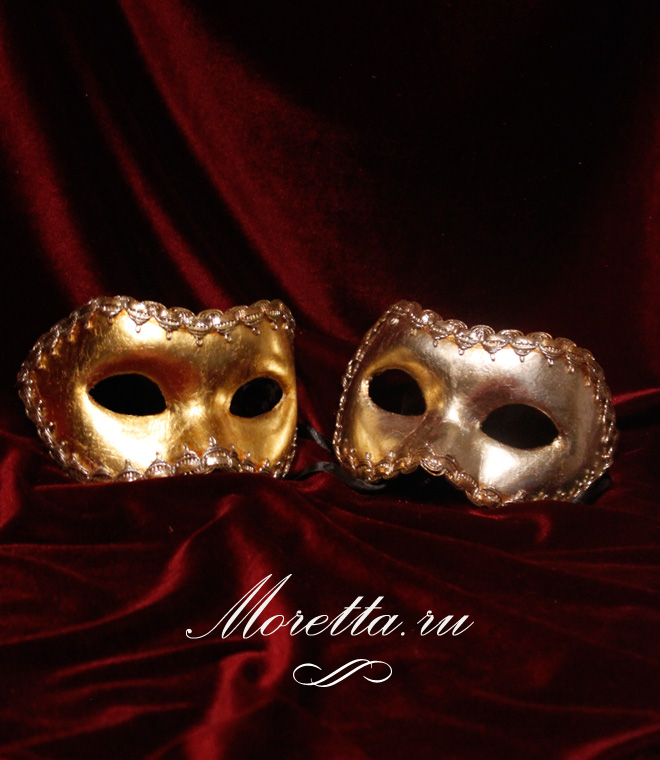 Карнавальные маски в цвете серебра и золота 1